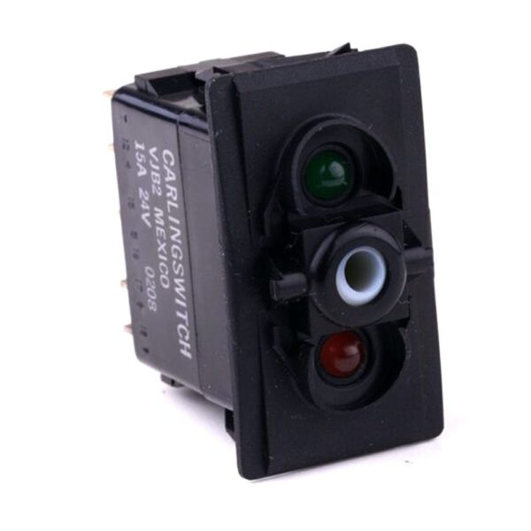 on-off-on Double Switch, 24V/15A, for Contura II,III,IV,V, LED 1 superbright green, LED 2 superbright red