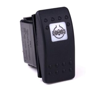 on>off-on Double Switch/Momentary Switch, 12V/20A, Contura II, LED 1 amber, square lens white, symbol "differential lock", with panel seal