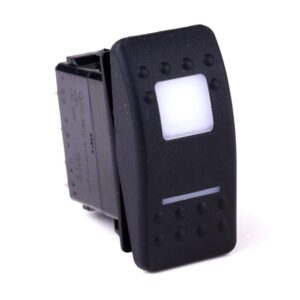 on->off<on Double Momentary Switch, 24V/20A, Contura II, LED 1 superbright green, LED 2 superbright red, square lens and bar lens white, without symbol