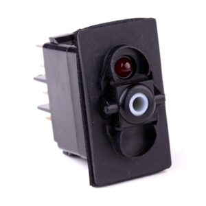 on>off<on Double Momentary Switch, 12V/20A, for Contura II,III,IV,V, LED 1 red, with panel seal