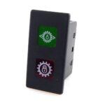 Illuminated Indicator 12V, 2 x incandescent lamp, lens green/red, symbol "trans. oil pressure/transmission lock"