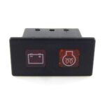 Illuminated Indicator 12V, 2 x incandescent lamp, lens red/amber, symbol “battery/preheat”