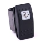 on-on<2on Double Switch/Momentary Switch, 12V/20A, Contura II, LED 1 superbright green, square lens white, symbol 
