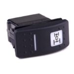 on-on<on Double Switch/Momentary Switch, 12V/20A, Contura II, LED 1 superbright red, LED 2 superbright green, square lens and bar lens white, symbol “all wheel drive”