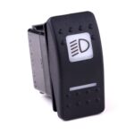 on-on-on Double Switch, 12V/20A, Contura II, LED 1 superbright green, LED 2 superbright red, square lens and bar lens white, symbol “dipped beam”