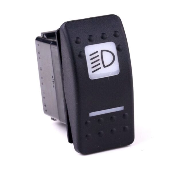 on-on-on Double Switch, 12V/20A, Contura II, LED 1 superbright green, LED 2 superbright red, square lens and bar lens white, symbol "dipped beam"