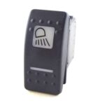 on-on-on Double Switch, 12V/20A, Contura II, LED 1 superbright green, LED 2 superbright red, square lens and bar lens white, symbol "work lamp"