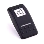 Actuator Contura II, black, square lens and bar lens white, symbol “speaker”