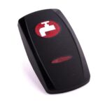 Actuator Contura V, black, oval and bar lens red, symbol “water flushing tap”