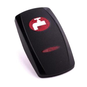Actuator Contura V, black, oval and bar lens red, symbol "water flushing tap"
