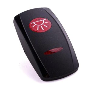 Actuator Contura V, black, oval and bar lens red, symbol "interior light"