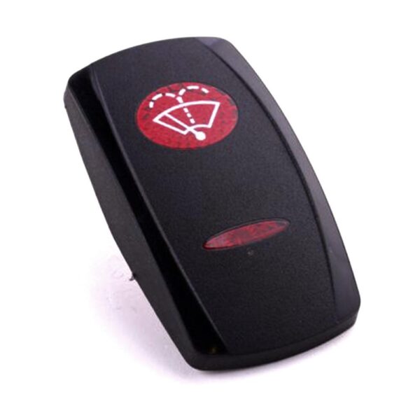 Actuator Contura V, black, oval and bar lens red, symbol "windschield wiper/washer"