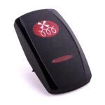 Actuator Contura V, black, oval and bar lens red, symbol “warm air blower”