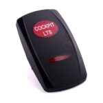 Actuator Contura V, black, oval and bar lens red, symbol “cockpit lights”