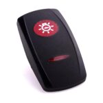 Actuator Contura V, black, oval and bar lens red, symbol “running lights”