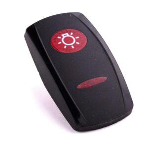 Actuator Contura V, black, oval and bar lens red, symbol "master light Switch"