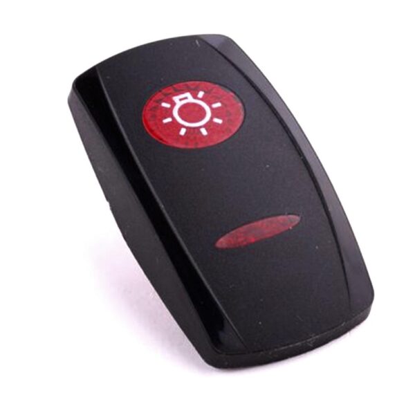 Actuator Contura V, black, oval and bar lens red, symbol "master light Switch"