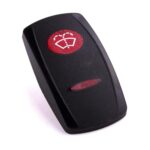 Actuator Contura V, black, oval and bar lens red, symbol “windshield washer”