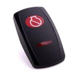 Actuator Contura V, black, oval and bar lens red, symbol “engine stop”