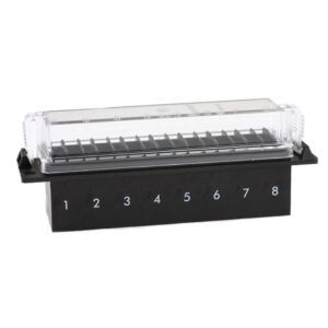 Fusebox for UniVal, 8-pole, 7 bridges assembled, with cover