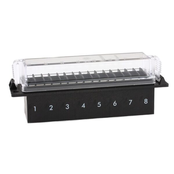Fusebox for UniVal, 8-pole, 7 bridges assembled, with cover
