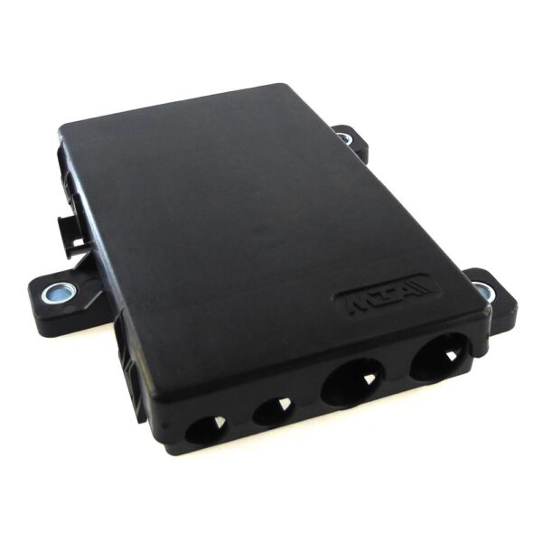 Fuse Holder for MidiVal 30mm, 4-way, with cover, with bus bar, with brackets