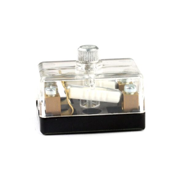 Fusebox for Torpedo Fuses 2-pole, screw terminals, transparent cover