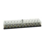 Fusebox for Torpedo Fuses 12-pole, screw terminals, transparent cover