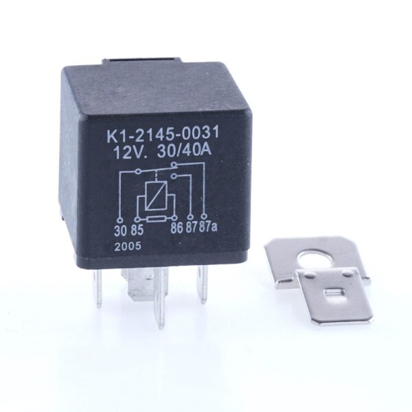 Mini Relay 12V, 30/40A, changeover contact, with resistor