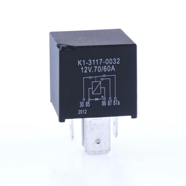 Power Relay 12V, 60/70A, changeover contact, with diode, 3x9.3mm + 2x 6.3mm, sealed