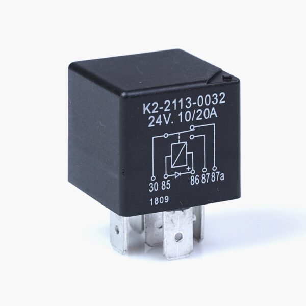 Mini Relay 24V, 10/20A, changeover contact, with diode, sealed