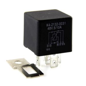 Mini Relay 48V, 5/10A, changover contact, with diode, with metal bracket