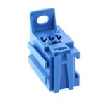 Micro Relay Socket with bracket and extension, 2×6.3mm+3×4.8mm, blue (similar to RAL 5015)