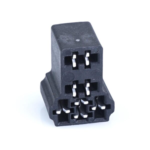 Micro-Relay-Socket, 5-pole, 2x 6.3mm + 3x 4.8mm, PFT, black
