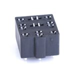 Mini-relay-socket, 9-pole, 5 x 6,3 mm + 4 x 2,8 mm, PFT, black