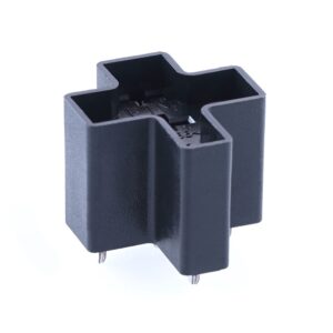 THT Mini Relay Socket, central plug, 5-pole, 5x 6.3mm, PCB mounting