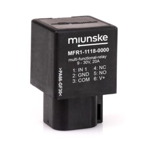 Multifunctional Relay, 20A, 9-30V, 1x Input, changeover contact (dry contact), DEUTSCH DT06-6S..., IP68, parameterizable by customer