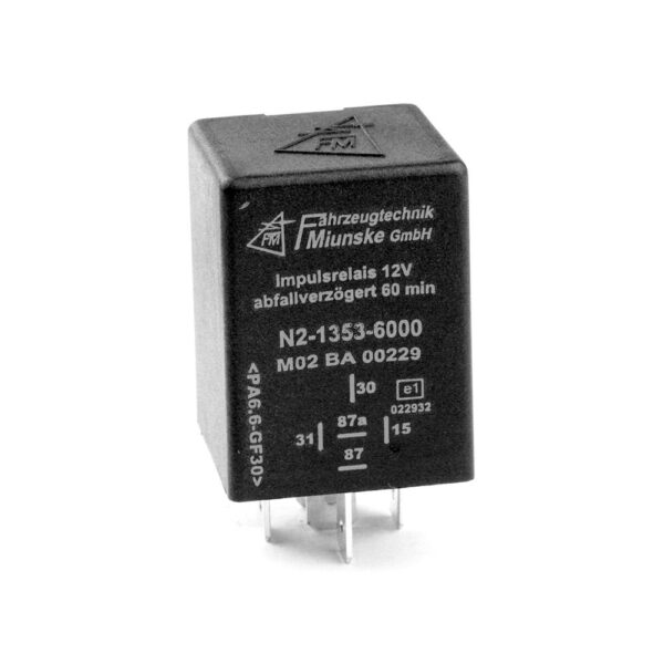Switch-off Delayed Impulse Relay 12V, 60min, dry contact, positive triggered