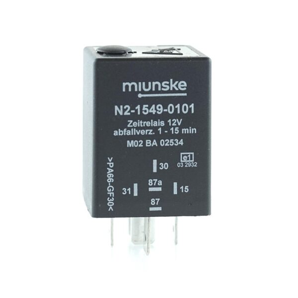 Switch-off Delayed Timer Relay 12V, NC 20A/NO 20A, 1...15min adjustable, no dry contact, retriggerable