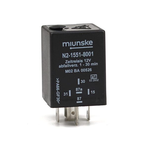 Switch-off Delayed Timer Relay 12V, NC 10A/NO 15A, 1...30min adjustable, no dry contact, retriggerable