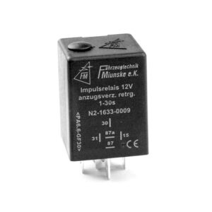 Switch-on delayed Impulse relay 12V, 1...30sec adjustable, no dry contact, positive triggered, retriggerable