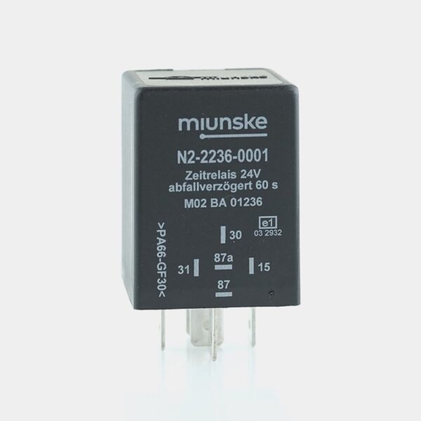 Switch-off Delayed Timer Relay 24V, NC 10A/NO 15A, 60sec, no dry contact, retriggerable
