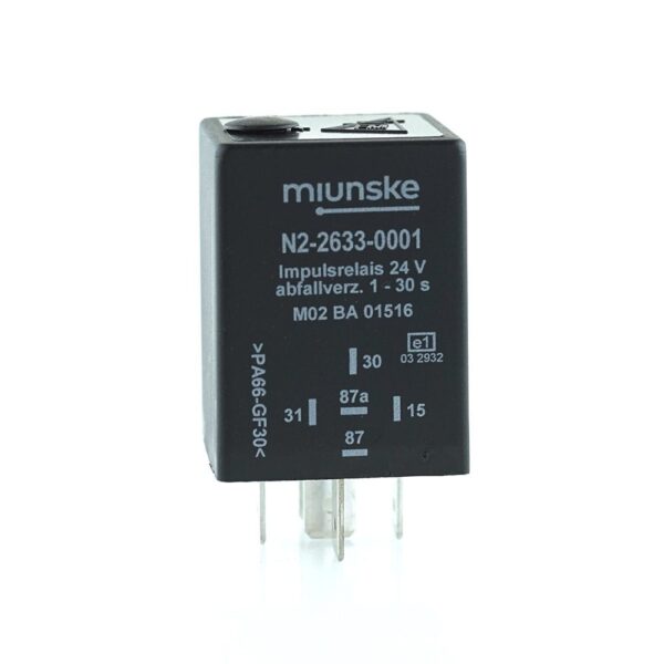 Switch-off delayed  impulse relay 24V, 1...30sec adjustable, no dry contact, positive triggered