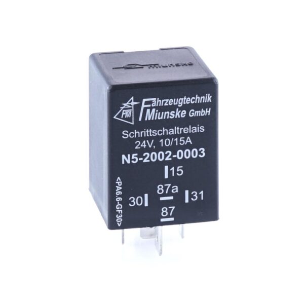 stepping relay 24V, 10/15A, socket B, shorter input time