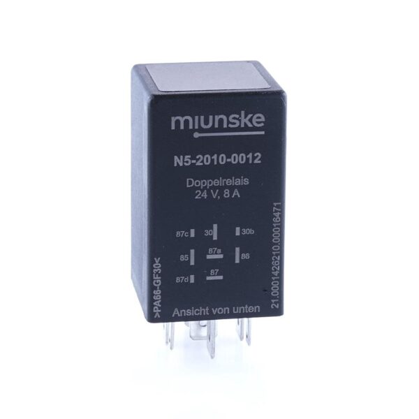 double-relay 24 V, 8 A, 2 x change over relays with 1 coil, force guided contacts