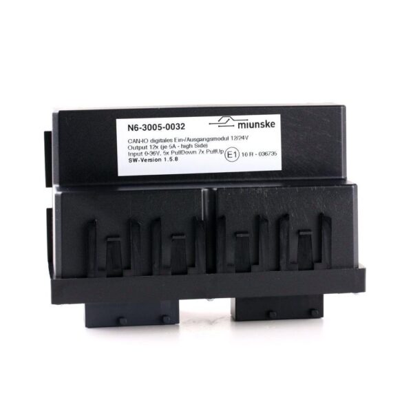 CAN I/O-Module 1G5, 9-36V, 12 x Input (5 x pull-down, 7 x pull-up), 12 x Power Output (high-side), with plastic cover screwed