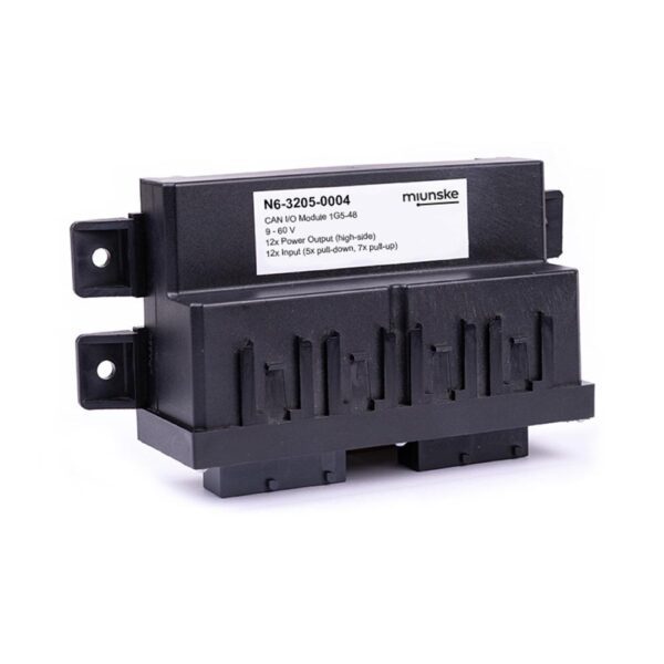 CAN I/O-Module 1G5-48, 9-60V, 12 x Input (5 x pull-down, 7 x pull-up), 12 x Power Output (high-side), plastic cover screwed