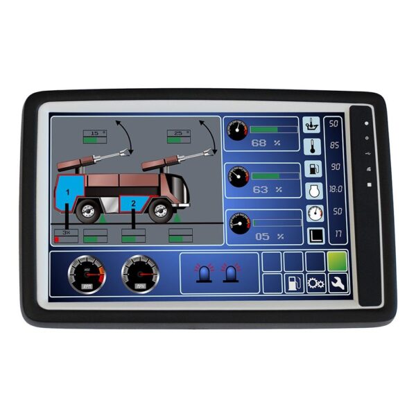 OPUS A8eco Basic PClient, 12.1" TFT 1280x880 Pixel Touch, 2x CAN ISO 11898, 1x Video In, 2x Input, 1x Output