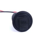 Power Double USB Socket 8-34VDC with integrated power voltage converter, with cap