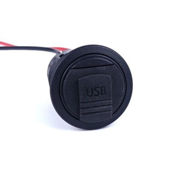 Power Double USB Socket 8-34VDC with integrated power voltage converter, with cap